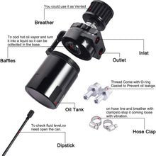 SPEEDWOW Oil Catch Can Air Breather Tank Filter Baffled Universal Black