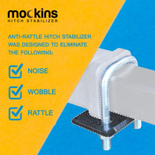 Mockins Hitch Mount Cargo Carrier Anti Rattle Hitch Tightener | The Hitch Stabilizer for 2" & 1.25" Hitches is Constructed from Heavy Duty Steel with Rust Free Coating