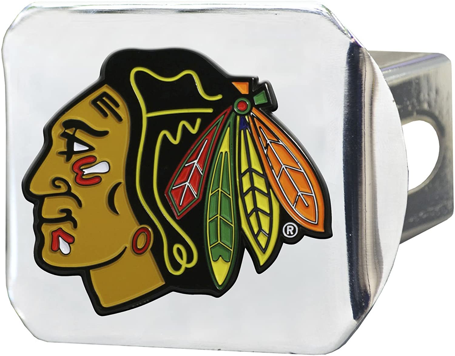 Fanmats NHL mens Color Hitch - Chrome (Chicago Blackhawks One Size Team Color)