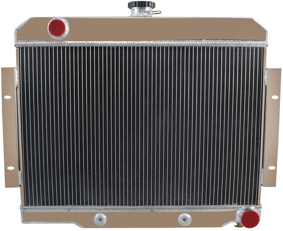 CoolingSky 55MM 3 Row Core Aluminum Radiator for 1972-86 Jeep CJ5 CJ6 CJ7 w/GM Chevy SBC Engine Conver.