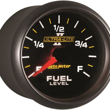 Auto Meter 4910 Ultra-Lite II 2-1/16" 0-280 ohms Full Sweep Electric Fuel Level Programmable Empty - Full Range Gauge