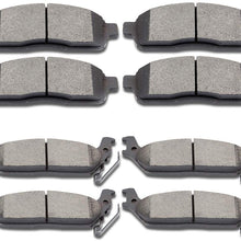 SCITOO Ceramic Discs Brake Pads Kits, 8pcs Disc Brake Pad Set fit for 2004 2005 2006 2007 2008 for Ford F-150,2006 2007 2008 for Lincoln Mark LT,Front and Rear