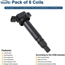 6Pack Ignition Coils Fits for Toyota 4Runner Toyota Tacoma IS F Scion xB Replaces UF495 90080-19015 C1426 5C1419-2.4L 2.7L 4.0L