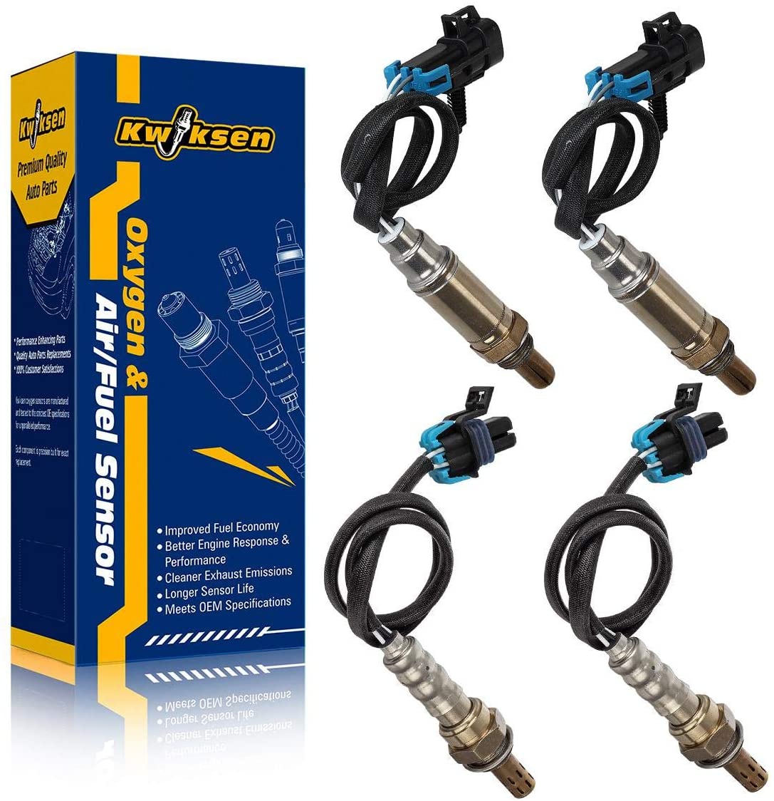 Kwiksen 4pcs Upstream and Downstream Heated O2 Oxygen Sensor 1 and Sensor 2 Bank 1 Bank 2 Compatible with GMC Sierra 1500 Yukon V8-4.8L 2006 2007