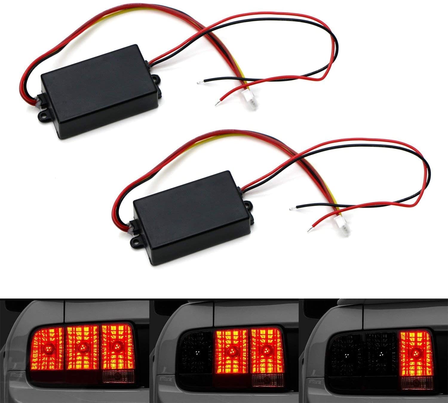 iJDMTOY (2) Universal 3-Step Sequential Dynamic Chase Flash Module Boxes Compatible With Car Front or Rear Turn Signal Light Retrofit Use