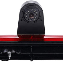HD IP68 1280pixels Third Roof Top Mount Brake Lamp Reverse Rear View Backup Camera Angle and Distance Adjustable IR Night Vision for F o r d Transit Connect Van MPV SUV Bus (Camera+4.3" Monitor)