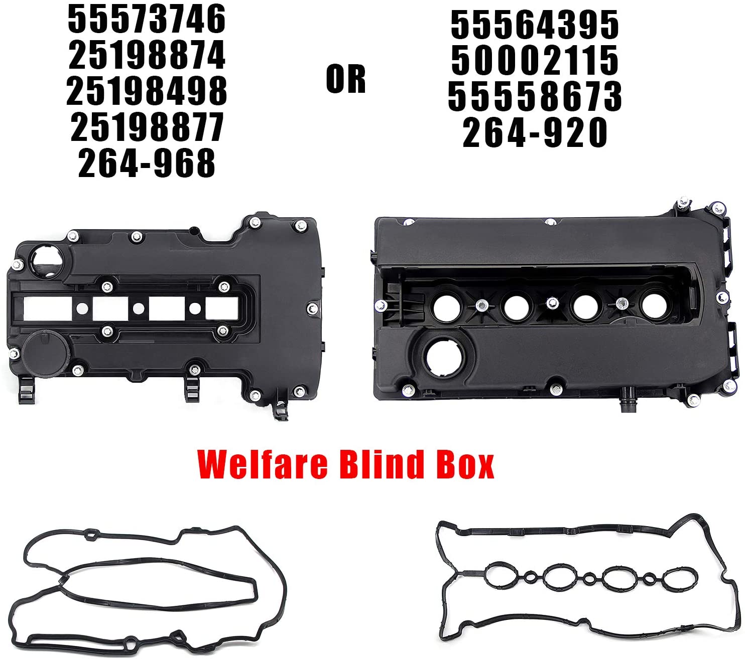 Blind Box Engine Camshaft Valve Cover w/Gasket & Bolts for 55573746 25198874 25198498 25198877 264-968/55564395 50002115 55558673 264-920
