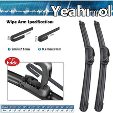 Windshield wiper blades, 26" + 19" Inch Bracketless Beam J U Hook Wiper Blades by YEAHMOL (set of 2)
