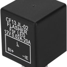 AggAuto 3 Pin CF13 Electronic LED Flasher Relay Fix Car Motorcycle Turn Signal Light Bulbs Automotive Relay 12V DC 0.02-20A
