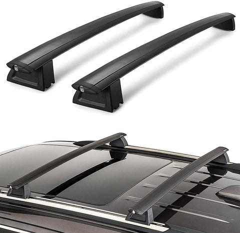 OTUAYAUTO Roof Rack Crossbars Replacement for 2011-2021 Jeep Grand Cherokee, with Anti-Theft Locks Luggage Racks Cross Bars, Black Matte