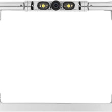 BOYO VTL275HDL - Ultra Slim Full-Frame License Plate HD Backup Camera with Multiple Viewing Modes and LED Lights (Chrome)