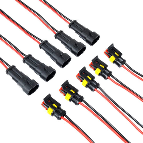 2 Wire Connector, MUYI 5 Kit Electric Connector 16 AWG Connectors Waterproof Electrical Connector 2 Wire Harness 1.5mm Series Terminal