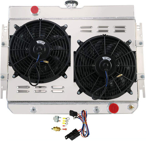 CoolingCare 4 Row Radiator+ Louver Shroud+ 12