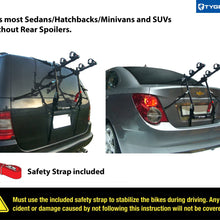 Tyger Auto TG-RK3B203S Deluxe 3-Bike Trunk Mount Bicycle Rack. (Compatible with Most Sedans/Hatchbacks/Minivans and SUVs.)