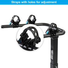 TUFFIOM 2-Bike Hitch Mount Rack with Stabilizer, Bicycle Carrier Holder for Car Truck SUV Minivan with 2Inch Hitch Receiver, Adjustable Mounting Saddles & Rubber Straps, Black