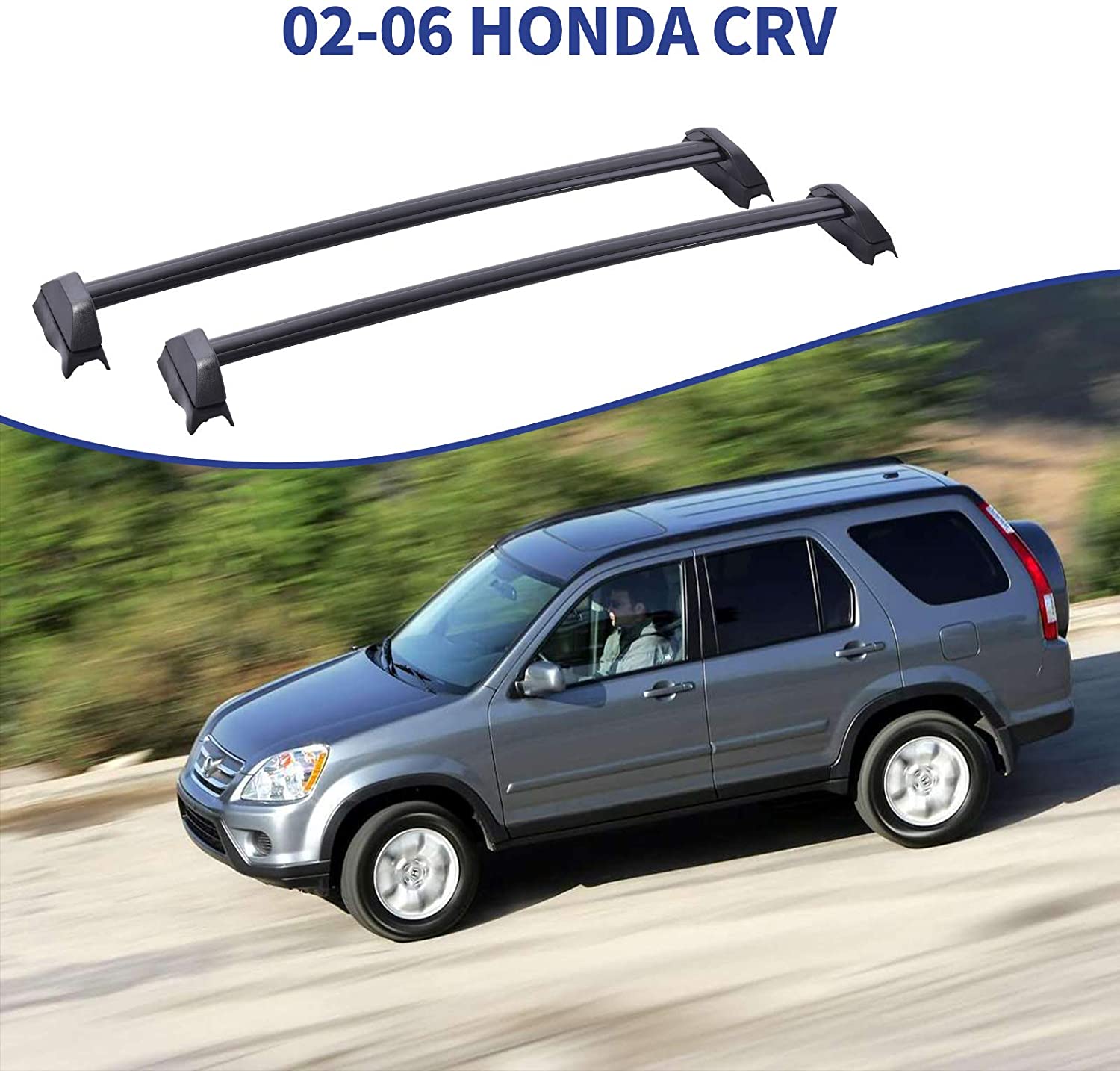 ACUMSTE Aluminum Car Top Luggage Roof Rack Cross Bar, Compatible for 02-06 Honda CRV Carrier Adjustable Frame