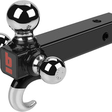 bROK Products 32968 2" Shank Tri-Ball Mount with Chrome Hook, Black Powdercoat