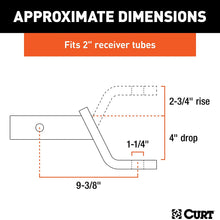 CURT 45311 Class 4 Trailer Hitch Ball Mount, Fits 2-Inch Receiver, 10,000 lbs, 1-1/4-Inch Hole, 4-Inch Drop, 2-3/4-Inch Rise