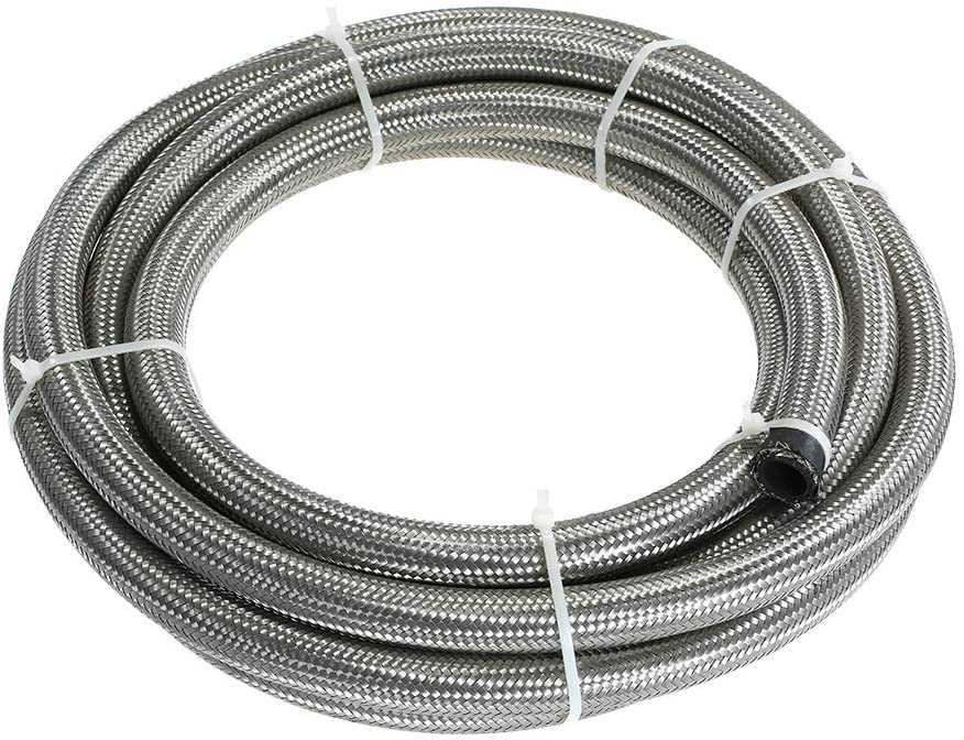 Tickas An-6 Fuel Hose,An-6 An6 Stainless Steel Braided Fuel Hose Oil Cooler Hose 1.5M