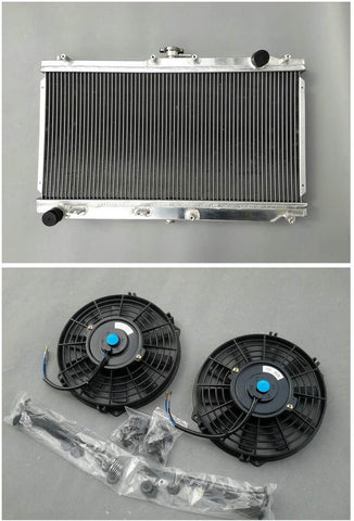52MM Aluminum Radiator + Fans 1999-2005 For MAZDA MIATA MX5 MT 00 01 02 03 04