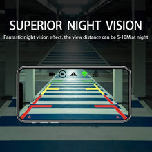 WiFi License Plate Backup Camera, 720P HD Car Rear View Reverse Camera Work with Most Smart Devices, IP68 Waterproof, IOS13 OR Above NOT Compatible