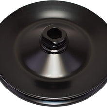 A-Team Performance Steel Key-Way Power Steering Pump Pulley Single Groove Compatible with 1955-72 GM Chevrolet SBC BBC Small and Big Block Chevy SBF Small Block Ford Black