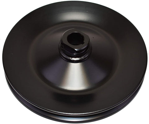 A-Team Performance Steel Key-Way Power Steering Pump Pulley Single Groove Compatible with 1955-72 GM Chevrolet SBC BBC Small and Big Block Chevy SBF Small Block Ford Black