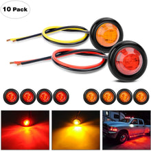 Nilight TL-03 10 PCS 3/4” Round Clearance LED Front Rear Side Indicator Bullet Marker Light for Truck RV Car Bus Trailer Van Caravan Boat (12V, Amber), 2 Years Warranty