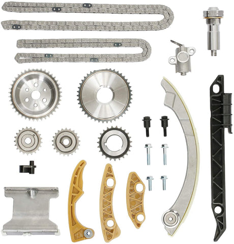 Timing Chain Kit with Tensioner Guide Rail Crank Sprocket Balance Shaft Sprocket | for 2.0L 2.2L 2.4L GM Buick Chevy GMC Pontiac Saturn | Replaces# 9-4201S, 9-4201SX, 9-4202S, 12680750