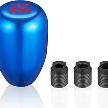 TOMALL 5 Speed Car Gear Stick Shifter Knobs Aluminum Alloy M8 M10 M12 Screw Adapters Racing Style Car Shift Head Knob Universal Manual Transmission Replacement (Blue)