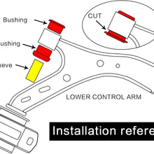 Front Upper Control Arm Urethane Bushing Kit 1988-1991 1989 1990 Replacement For Honda CIVIC CRX EF Red Part # 8-209