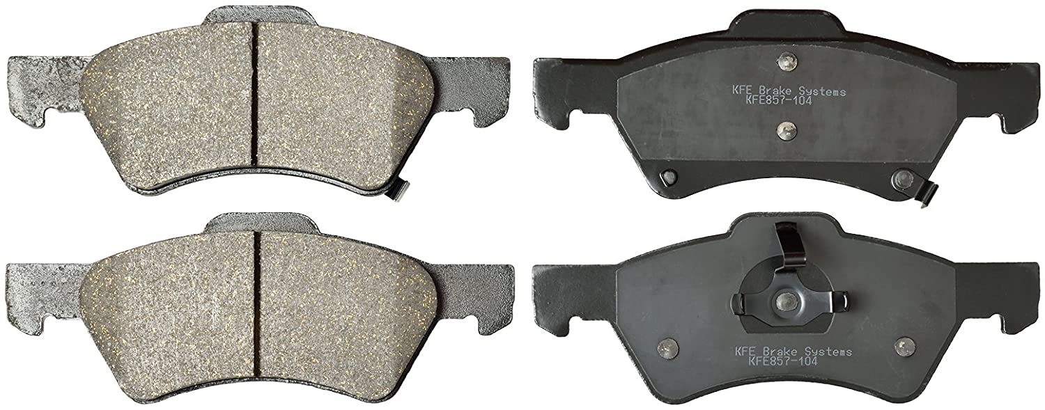 KFE KFE857-104 Ultra Quiet Advanced Premium Ceramic Brake Pad Front Set Compatible with: 2001 2002 2004-2007 Chrysler Town & Country Rear Disc; Dodge Grand Caravan Rear Disc, Caravan Rear Disc