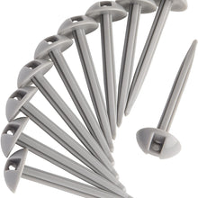 AdvenGO 10 Strong Polypropylene Stake Set for Grass, Soil - Anchoring Blankets, Patio Rugs, Camping Tents, Tarps, and RV Mats - Easy to Use, Outdoor Lawn and Garden Stakes - (Silver)