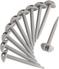 AdvenGO 10 Strong Polypropylene Stake Set for Grass, Soil - Anchoring Blankets, Patio Rugs, Camping Tents, Tarps, and RV Mats - Easy to Use, Outdoor Lawn and Garden Stakes - (Silver)