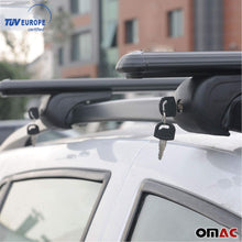 OMAC Roof Racks Lockable Cross Bars Carrier Cargo Racks Rail Aluminium with TUV Fits Black Set 2 Pcs for Porsche Cayenne 2011-2017