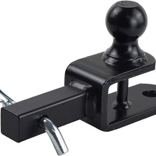 TOPTOW 3 in 1 ATV/UTV Towing Hitch Receiver 64032 Ball Mount Adapter with 1 7/8 inch Ball, Fit for 1-1/4 inch Receiver