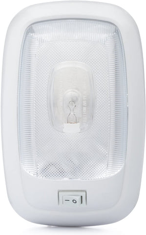 Lumitronics RV Euro Style 12V Interior Double Dome Light with On/Off Switch (White)