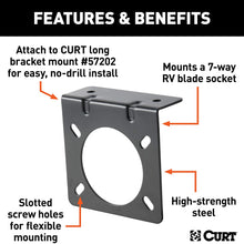 CURT 58520 Vehicle-Side Trailer Wiring Harness Mounting Bracket for 7-Pin USCAR Factory Socket on Ford, GM or Nissan