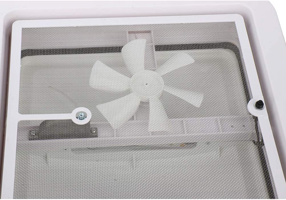 FINDAUTO S-tandard Size 14 x 14 Camper Roof Vent Lid W-hite VK100MRV-W-hite-Pwr Trailer Motorhome RV Vent kit