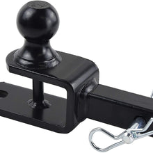 TOPTOW 3 in 1 ATV/UTV Towing Hitch Receiver 64032 Ball Mount Adapter with 1 7/8 inch Ball, Fit for 1-1/4 inch Receiver