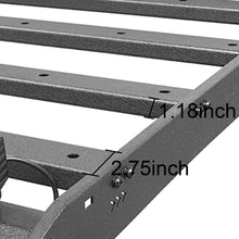 RODEO TRAIL Top Roof Rack Cargo Carrier Compatible with Toyota Tacoma 2/3 Gen 2005-2021 - Textured Steel Roof Rack w/ 4X LED Spotlights