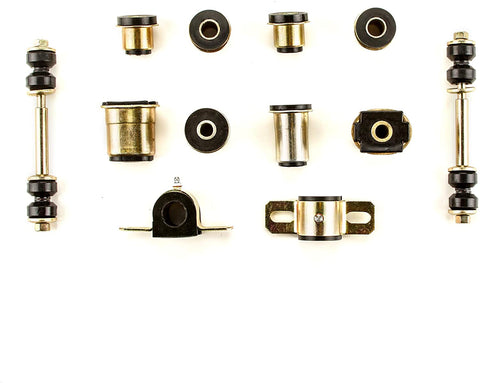 Andersen Restorations Black Polyurethane Front End Suspension Bushings Set with Oval Lower Control Arm Bushings Compatible with Oldsmobile 442/Cutlass OEM Spec Replacements (12 Piece Kit)