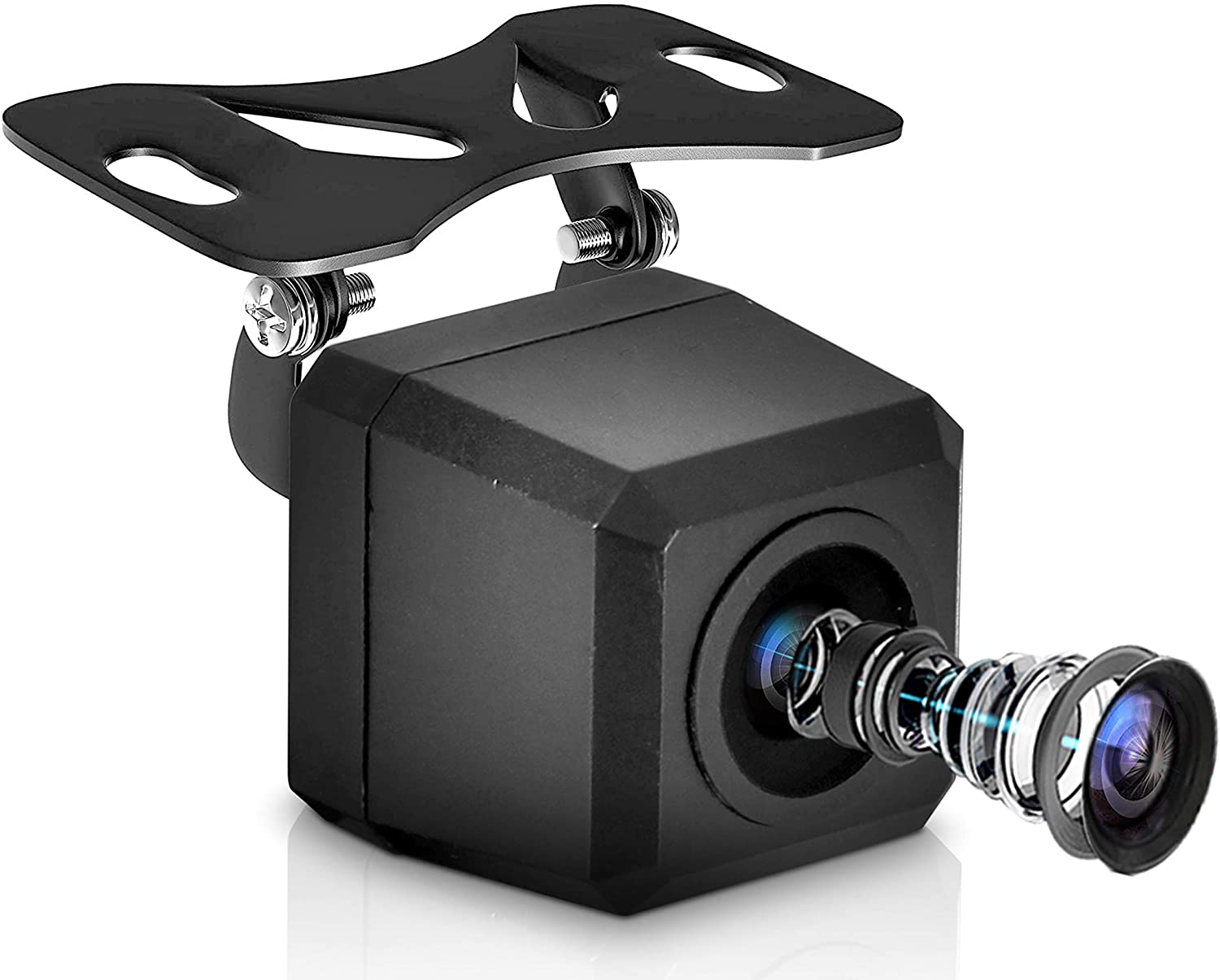 Universal Mount Front Rear Camera - Marine Grade Waterproof Built-in Distance Scale Lines Backup Parking/Reverse Assist Cam w/ Night Vision LED Lights 420 TVL Resolution & RCA Output - Pyle PLCM37FRV (Standard Packaging)
