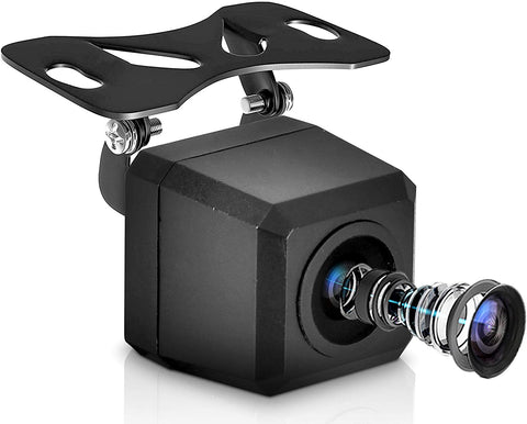 Universal Mount Front Rear Camera - Marine Grade Waterproof Built-in Distance Scale Lines Backup Parking/Reverse Assist Cam w/ Night Vision LED Lights 420 TVL Resolution & RCA Output - Pyle PLCM37FRV