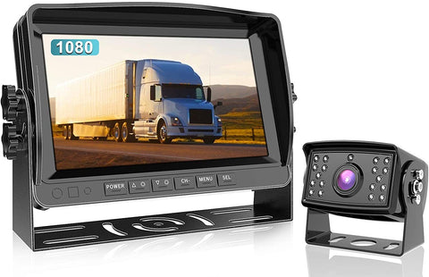 Fookoo Ⅱ HD 1080P Wired Backup Camera System Kit, 9 inch 1080P Reversing Monitor IP69 Waterproof Rear View Camera, Sharp CCD Chip, Parking Lines,Truck/Trailer/Box Truck/RV (DY901)