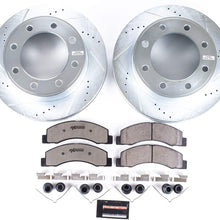 Power Stop KC1905-36 Z36 Truck & Tow Front Caliper Kit-Drilled/Slotted Brake Rotors, Carbon-Fiber Ceramic Brake Pads, Calipers