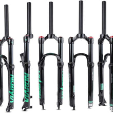 YHBM Bicycle Fork Bike Air Forks,26 27.5 29 Inch Suspension Fork,Cycling Straight Tube Shoulder Control MTB Shock Absorber Unisex's Travel 100mm Air Fork