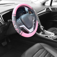 Didida Steering Wheel Covers for Women Men Couple New 3D Heart Embossing Love Cartoon Microfiber Leather Universal 15 Inch (Pink)