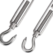X AUTOHAUX 2pcs M12x1.75 Car 304 Stainless Steel Hook and Hook Turnbuckle Wire Rope Tension