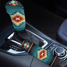 FKELYI Blue Butterfly Print Car Gear Shift Cover Cover,Anti-Slip Handbrake Cover+Gear Shift Knob Cover Set for Sedan Interior Protection,2PCS